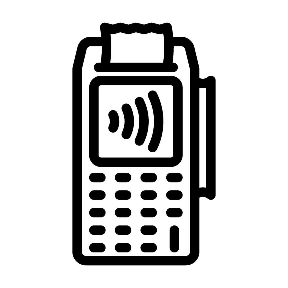 nfc payment terminal line icon illustration vector