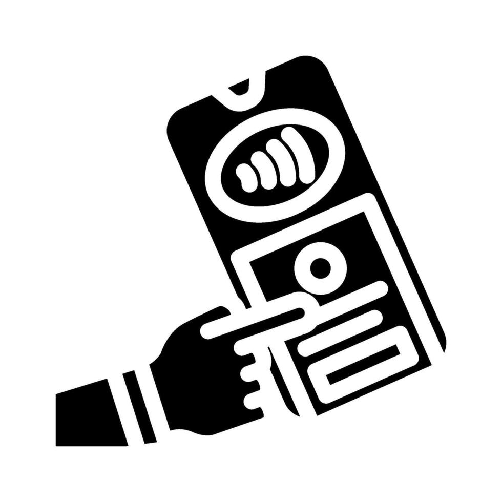 nfc tap to unlock technology glyph icon illustration vector