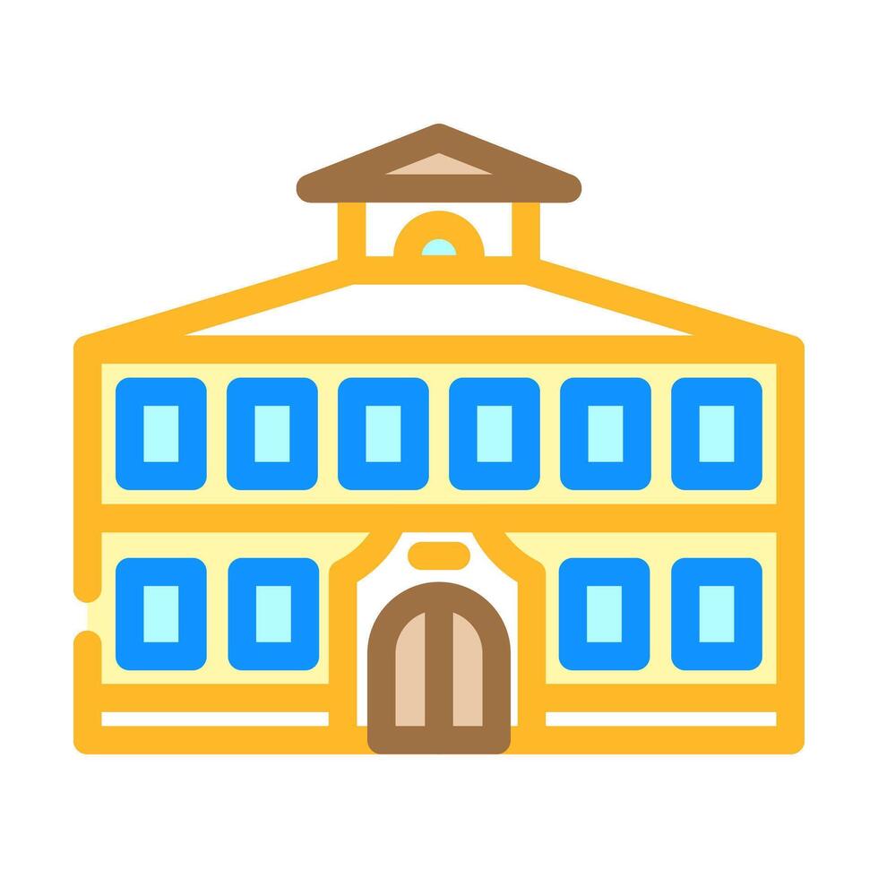 facade school building color icon illustration vector