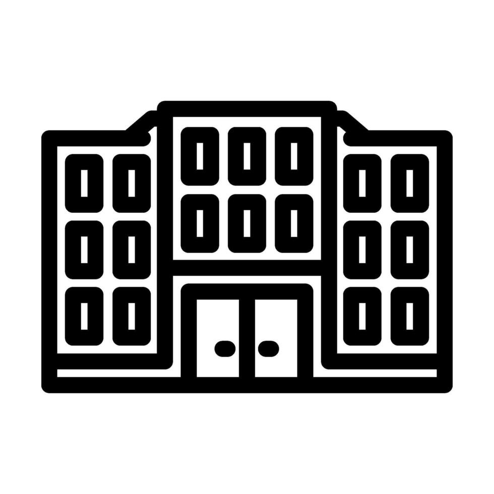 campus school building line icon illustration vector
