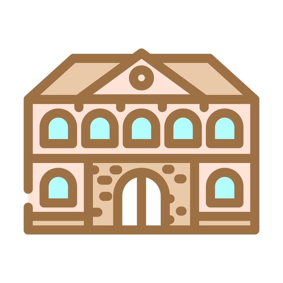 brick school building color icon illustration vector