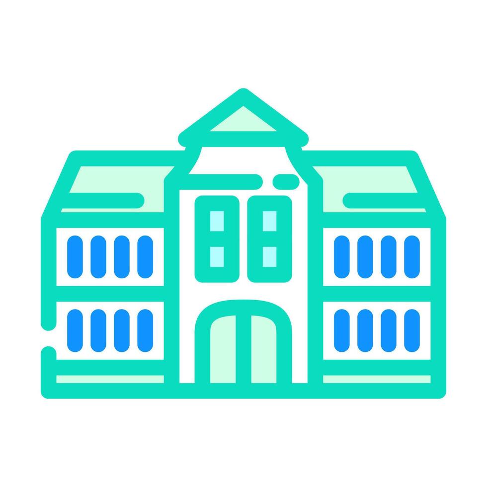 college school building color icon illustration vector