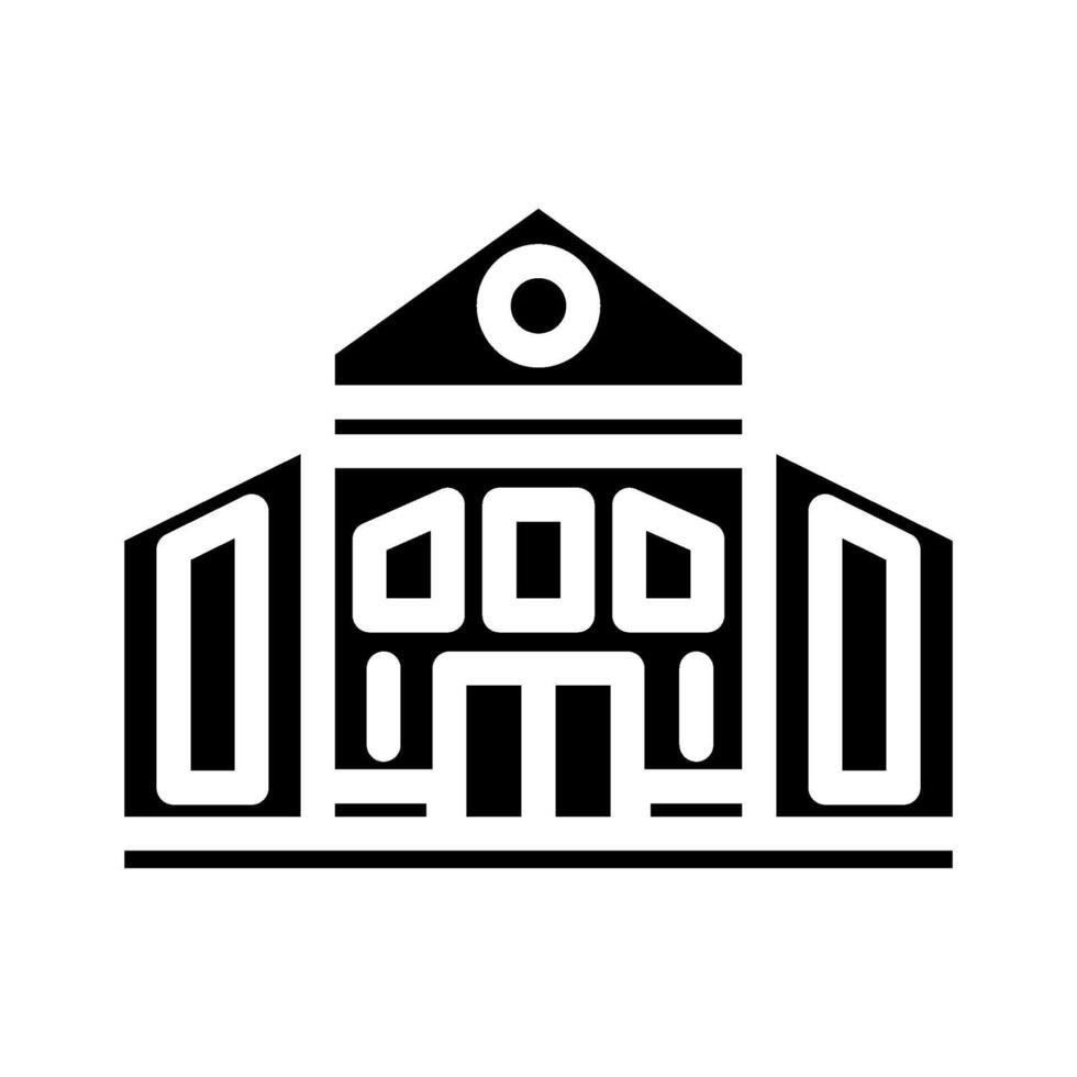 primary school building glyph icon illustration vector