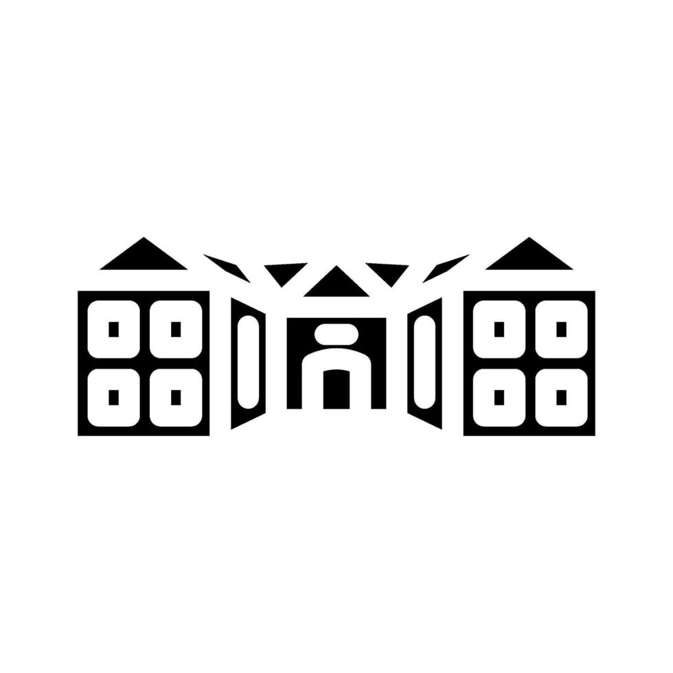 outside school building glyph icon illustration vector