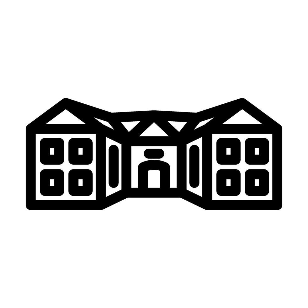 outside school building line icon illustration vector