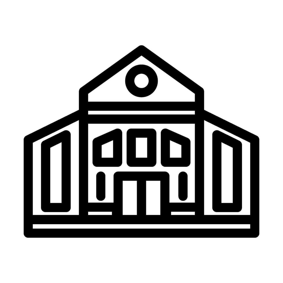 primary school building line icon illustration vector
