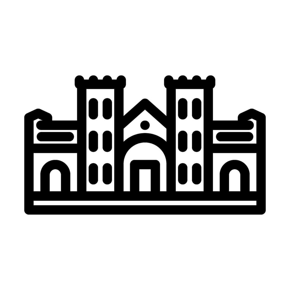 house school building line icon illustration vector