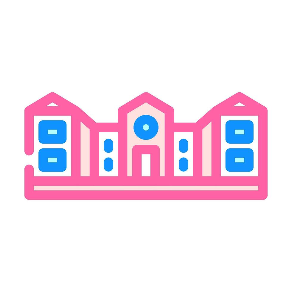 city school building color icon illustration vector