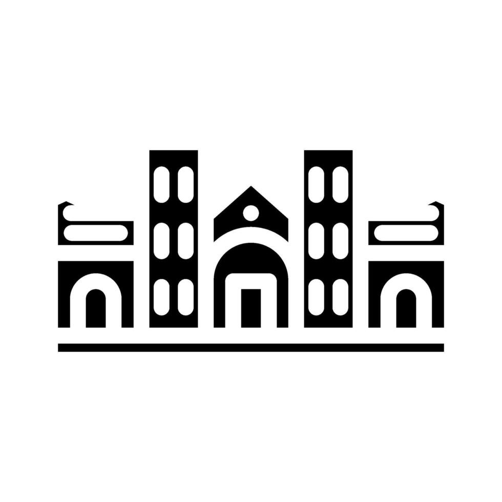 house school building glyph icon illustration vector