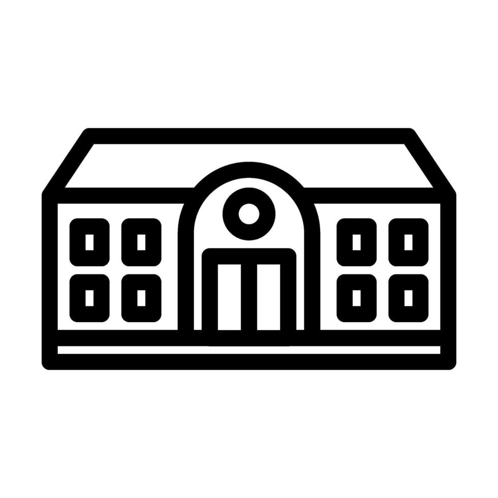 elementary school building line icon illustration vector