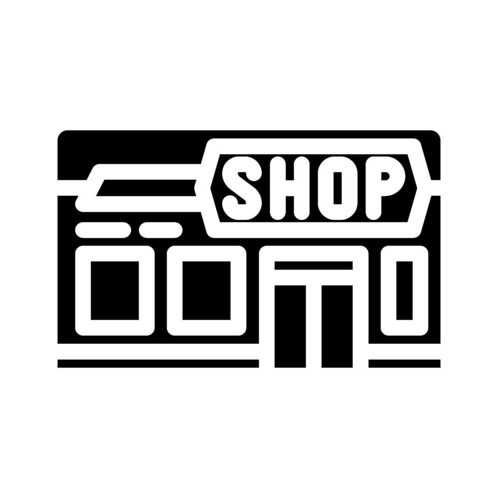 convenience store glyph icon illustration vector