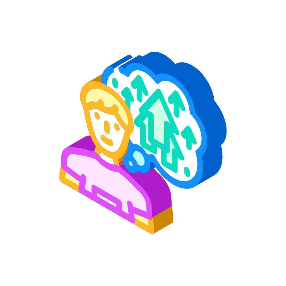 self improvement success life isometric icon illustration vector