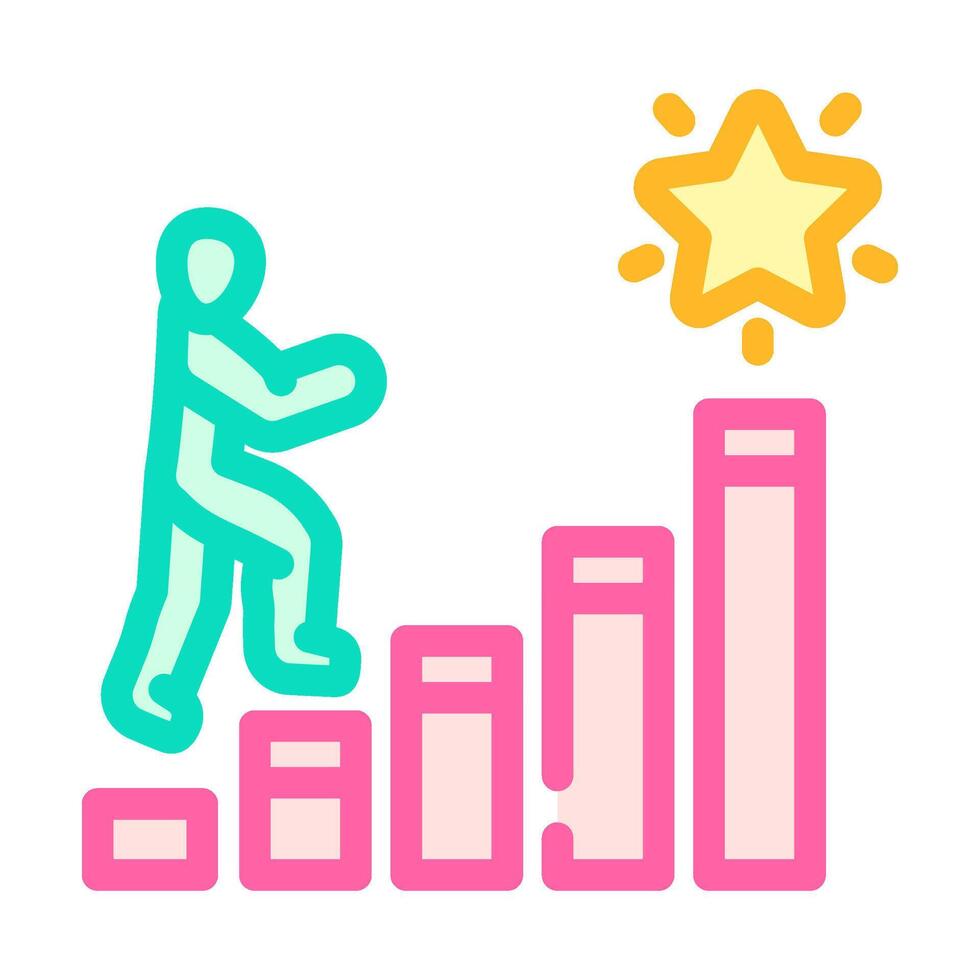 ambition success life color icon illustration vector