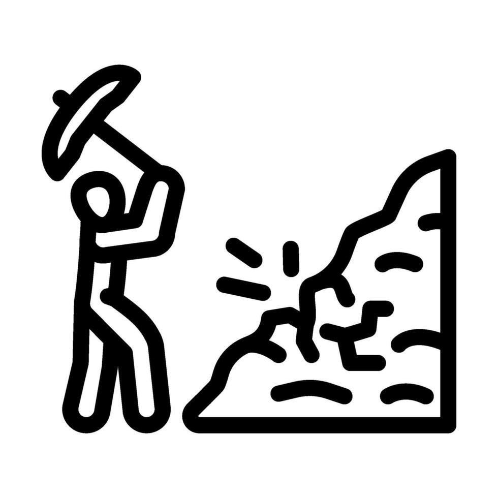 hard work success life line icon illustration vector