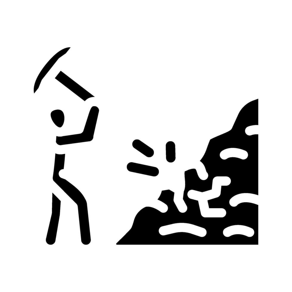 hard work success life glyph icon illustration vector