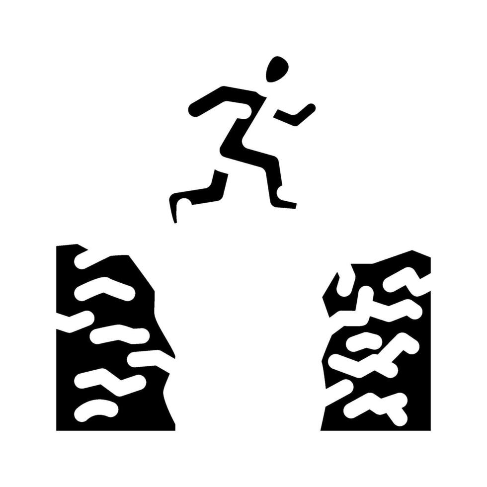overcoming challenges success life glyph icon illustration vector