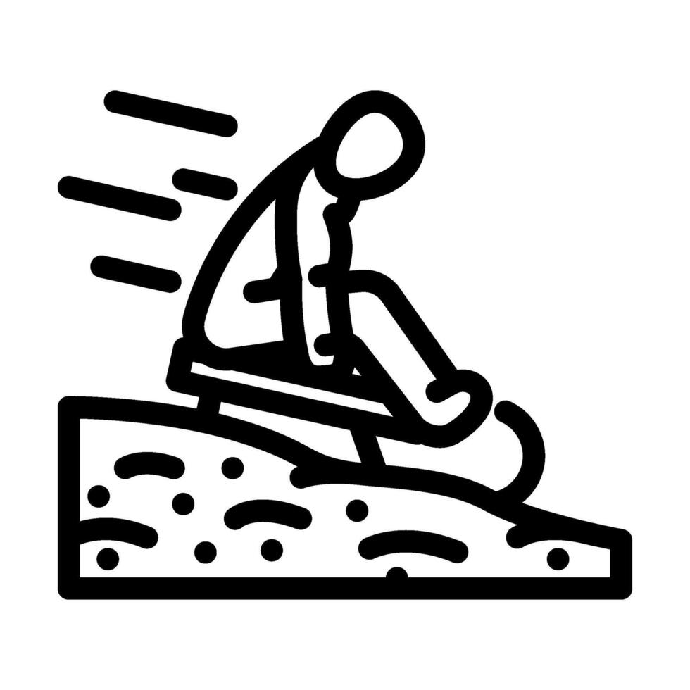 sledding winter line icon illustration vector