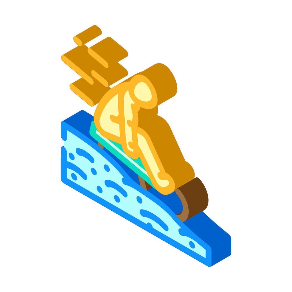 sledding winter isometric icon illustration vector