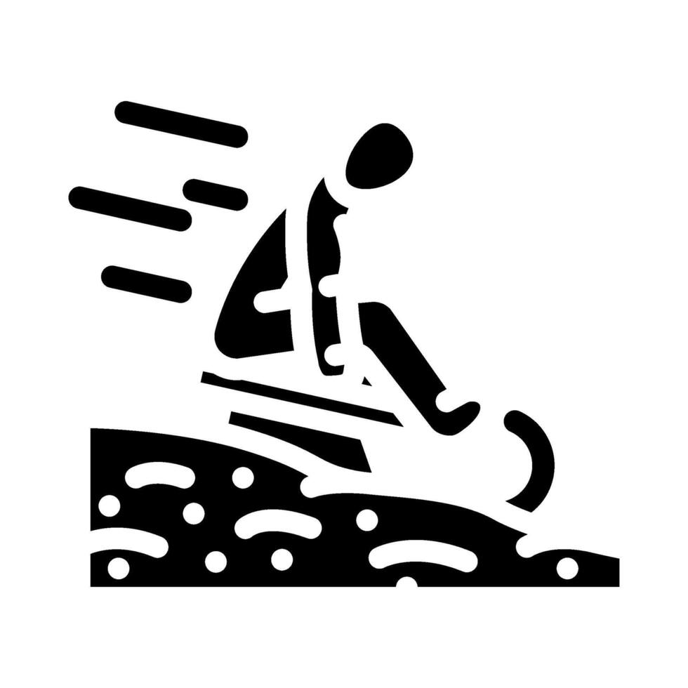 sledding winter glyph icon illustration vector