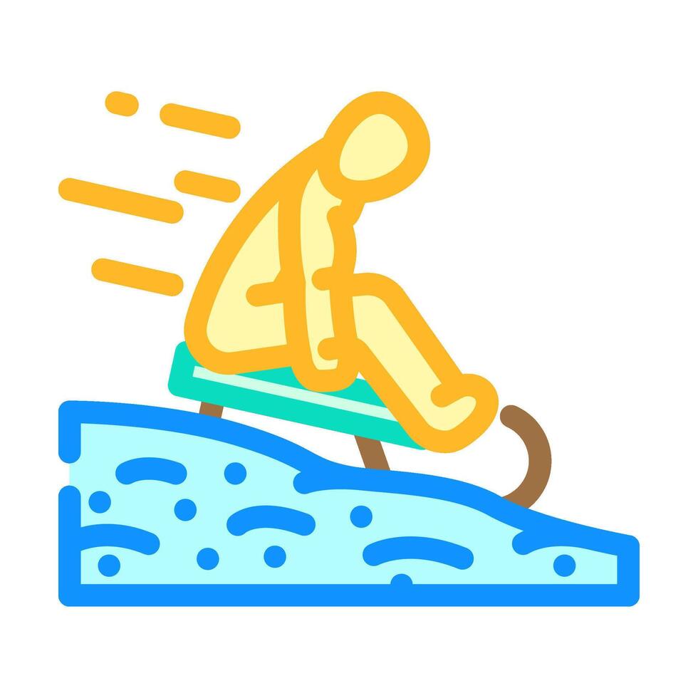 sledding winter color icon illustration vector