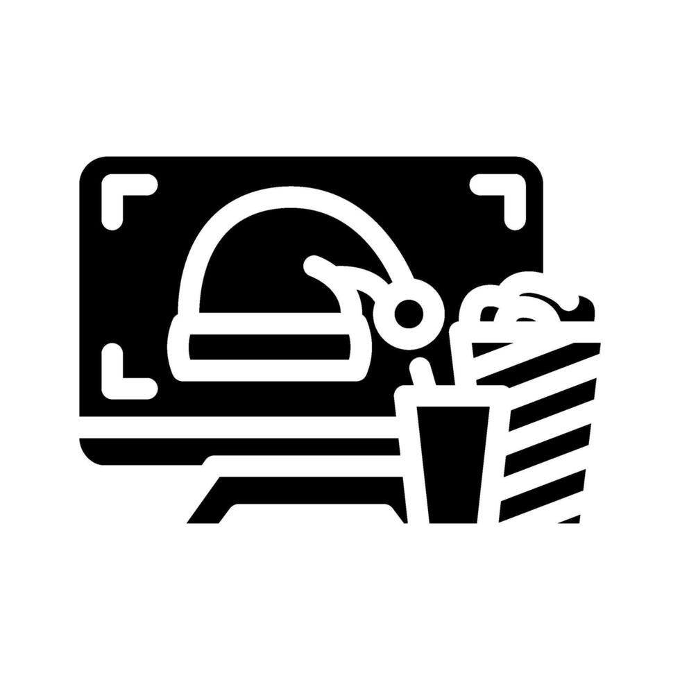 watching holiday movies glyph icon illustration vector