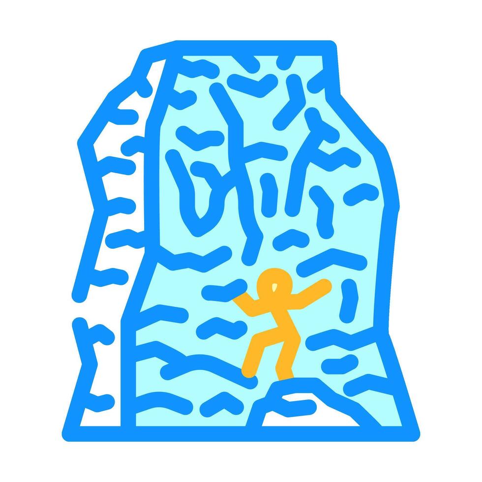 ice climbing winter color icon illustration vector