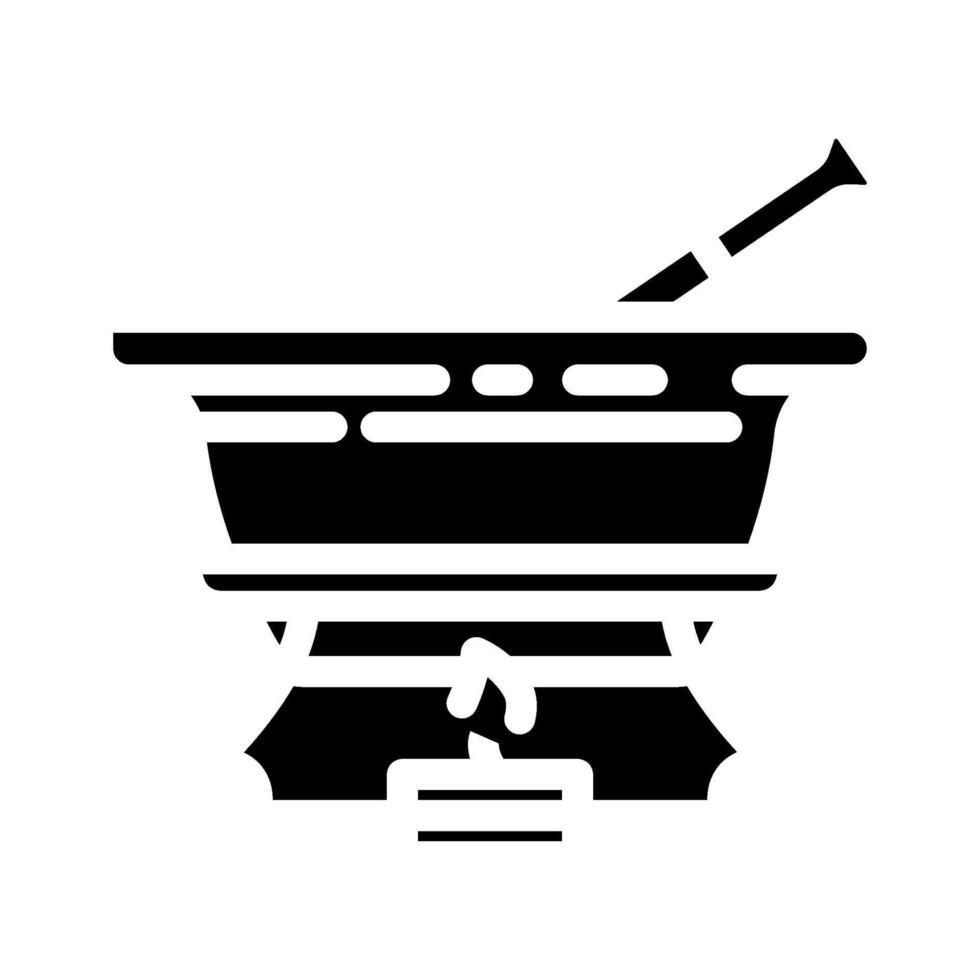 fondue party winter glyph icon illustration vector