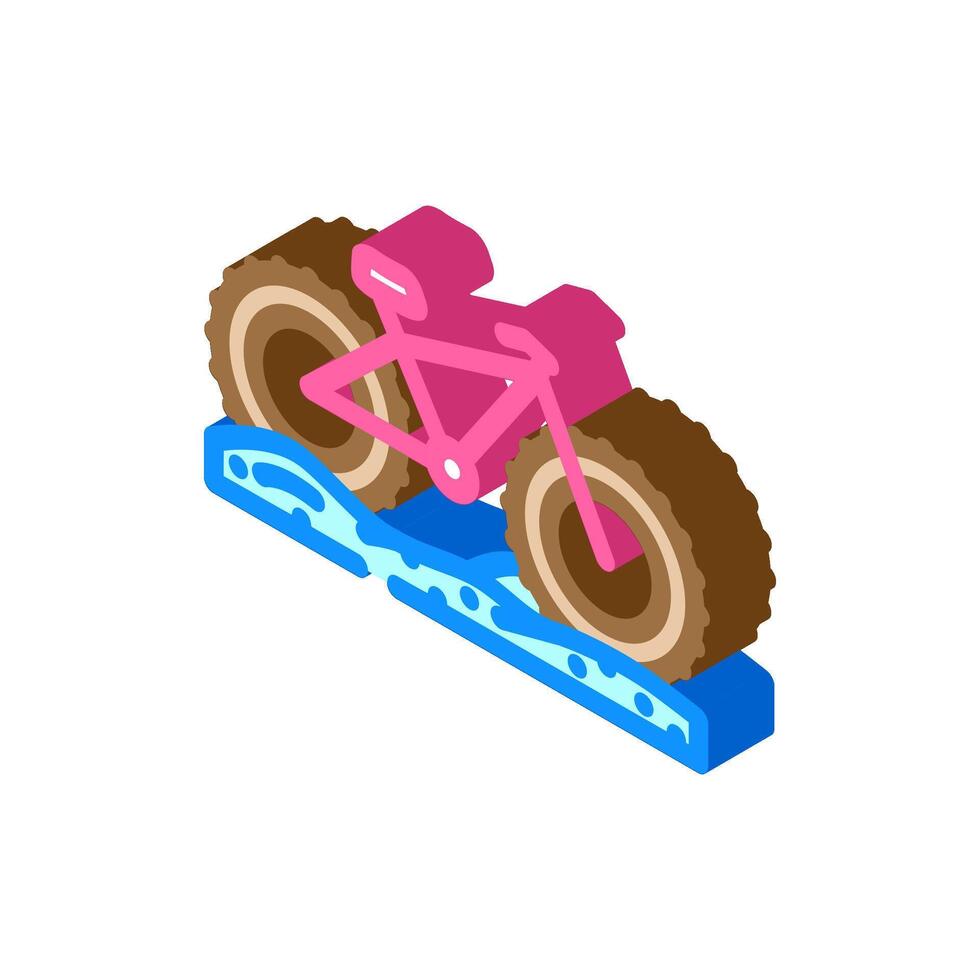fat biking winter isometric icon illustration vector