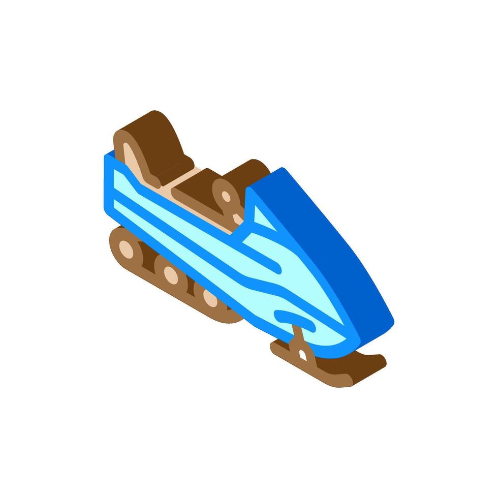 snowmobiling winter isometric icon illustration vector