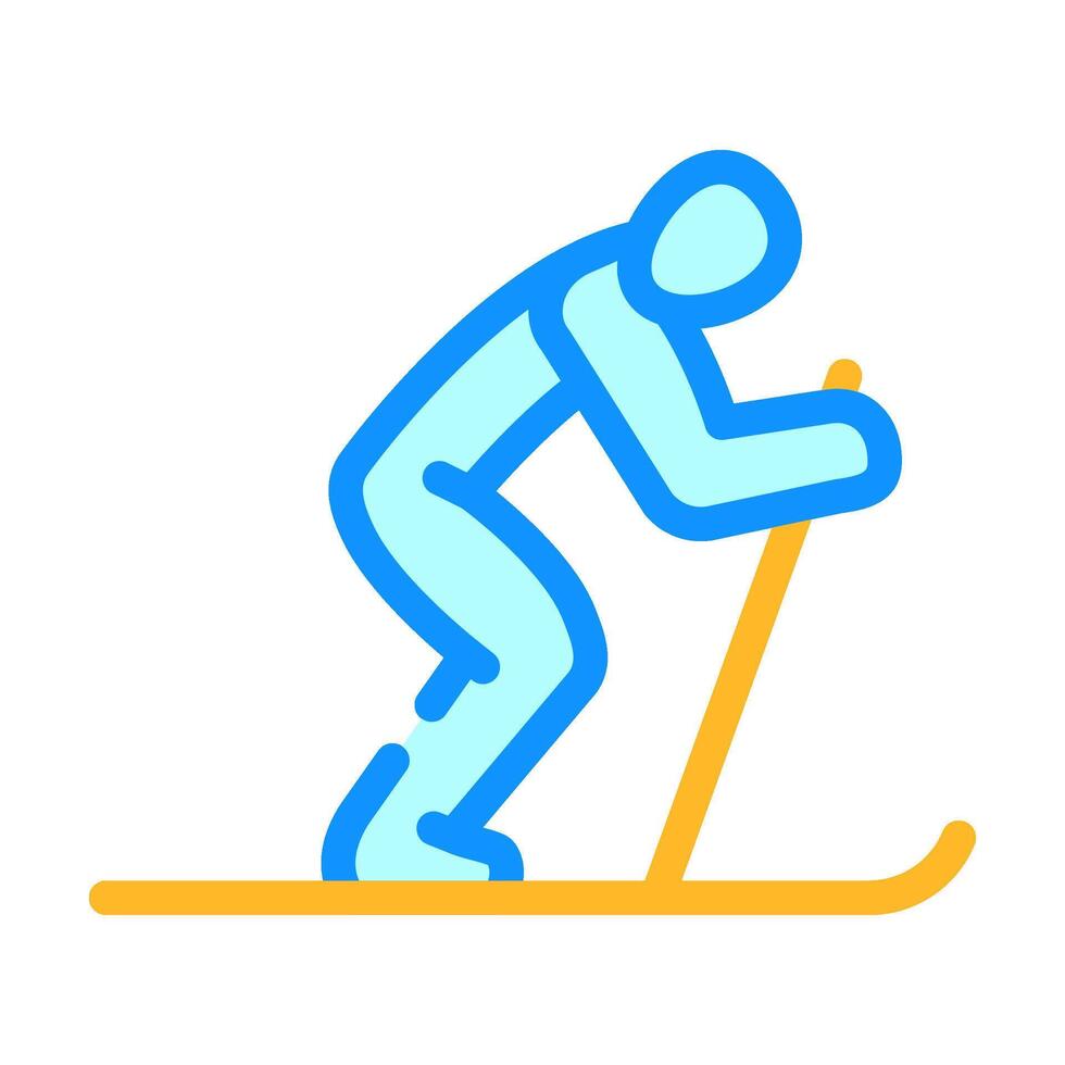 skiing winter sport color icon illustration vector