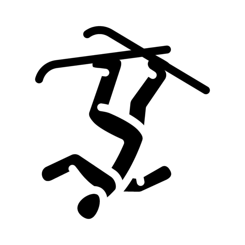 freestyle skiing winter sport glyph icon illustration vector