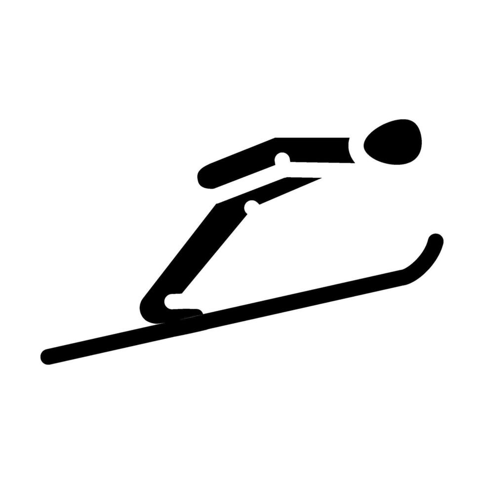 ski jumping winter sport glyph icon illustration vector