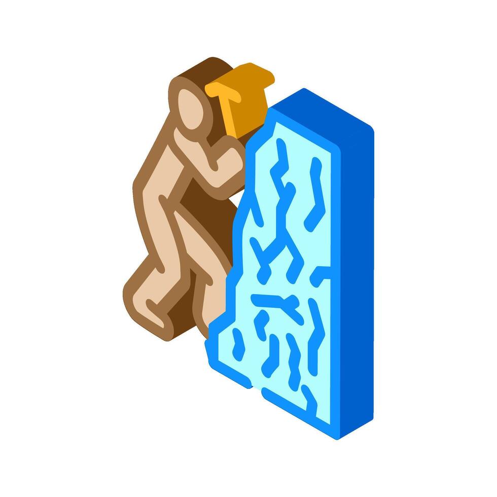 ice climbing winter sport isometric icon illustration vector