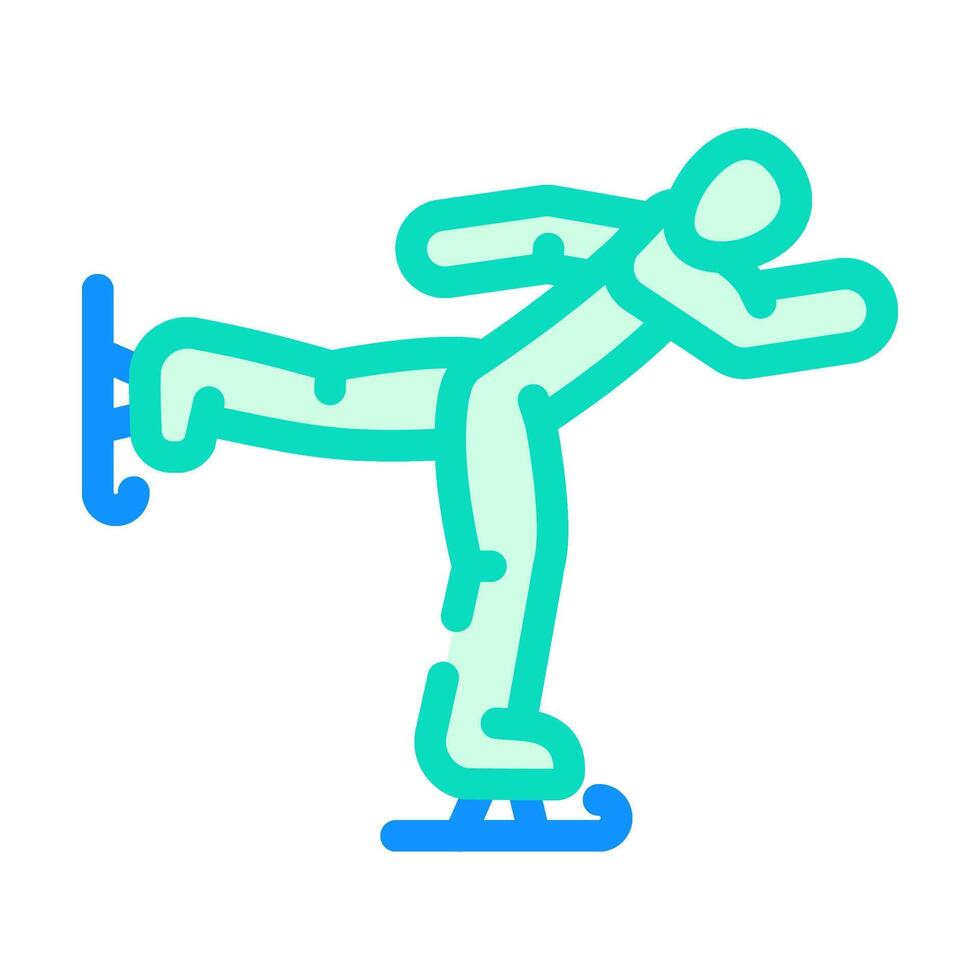figure skating winter sport color icon illustration vector
