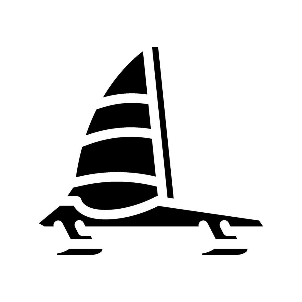 ice sailing winter sport glyph icon illustration vector