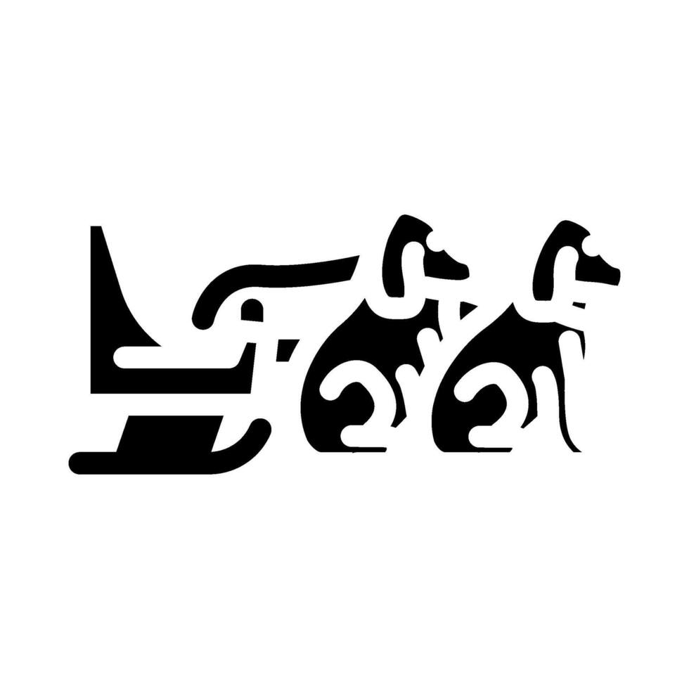 sled dog racing winter sport glyph icon illustration vector