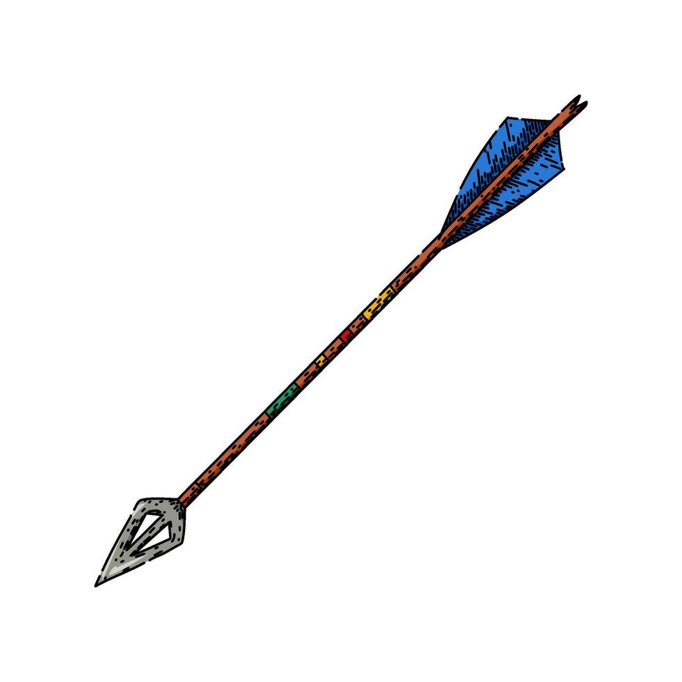 retro arrow sketch hand drawn vector