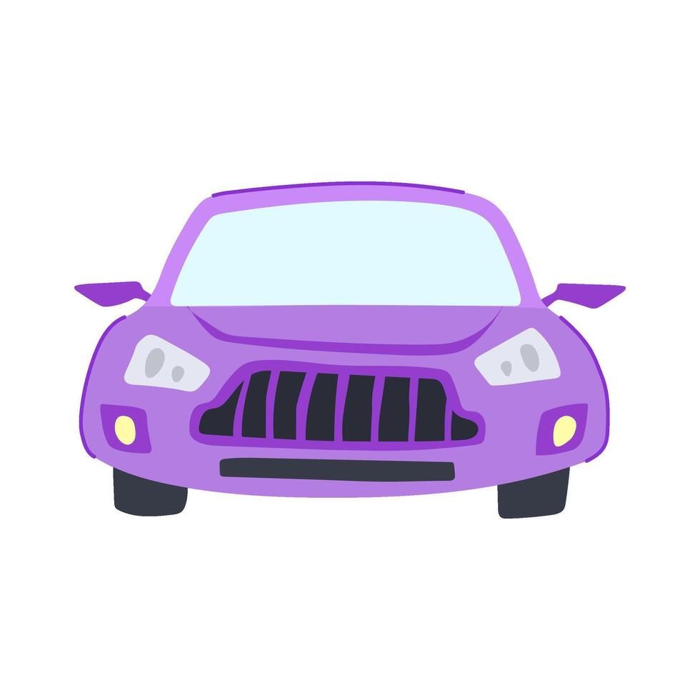 bumper car front cartoon illustration vector