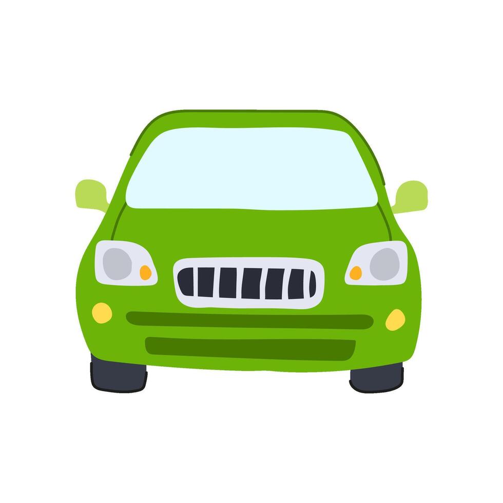 headlights car front cartoon illustration vector