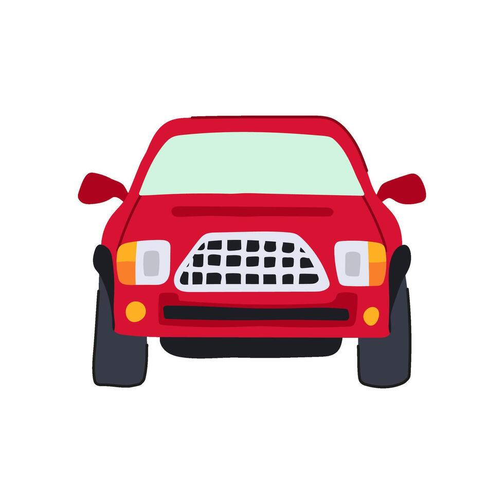 emblem car front cartoon illustration vector