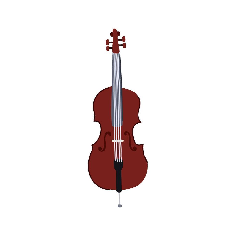 strings cello cartoon illustration vector