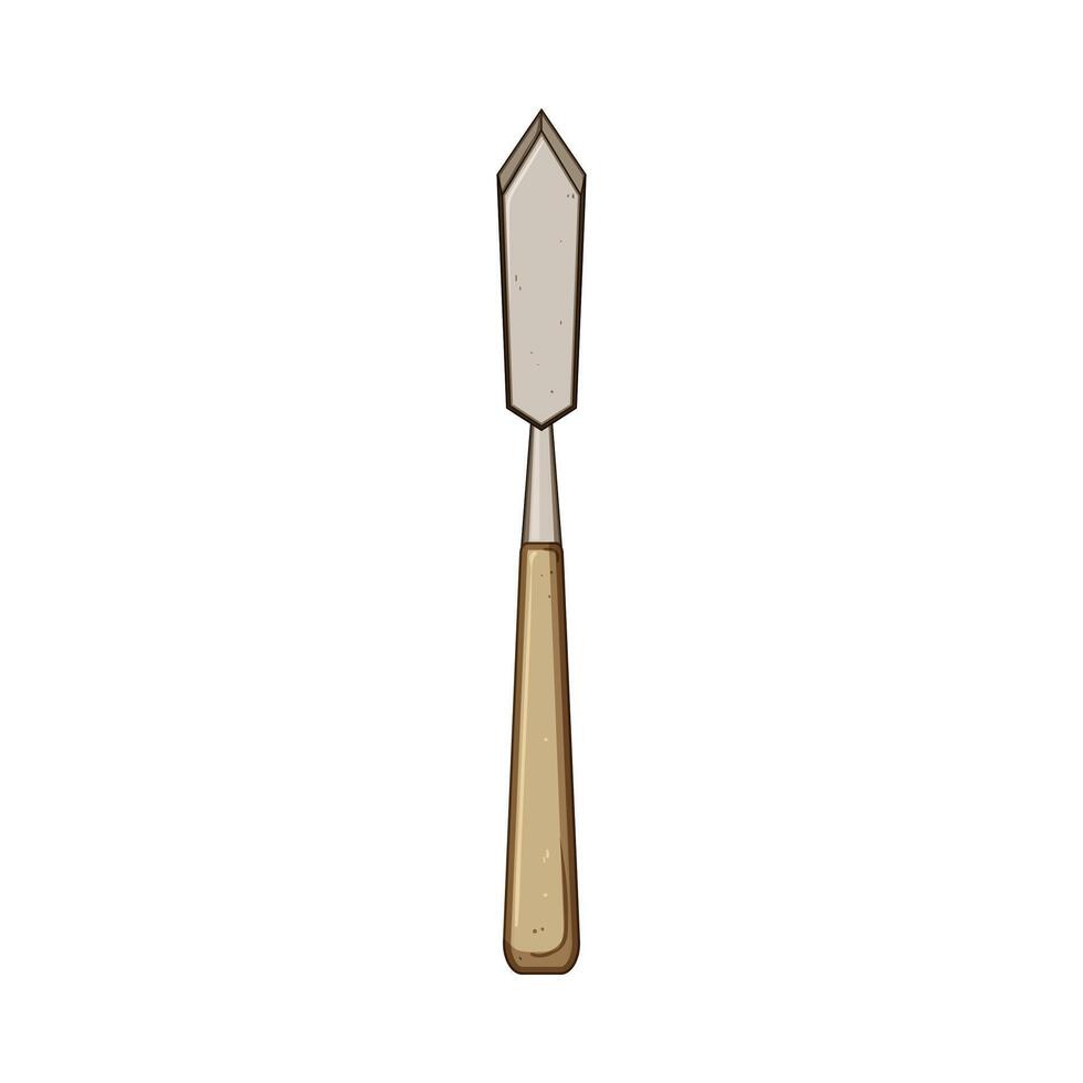woodwork chisel carving cartoon illustration vector