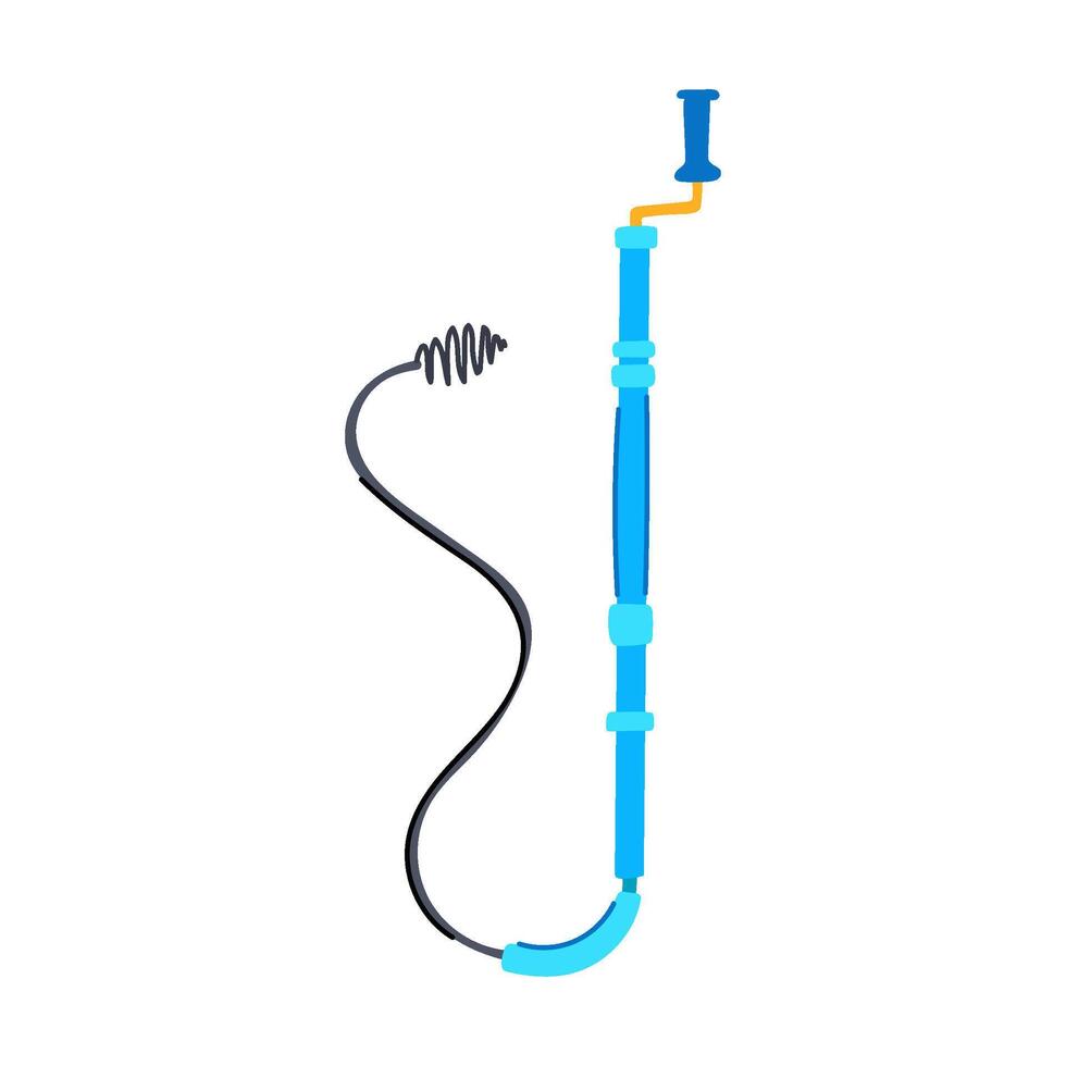 auger drain snake cartoon illustration vector