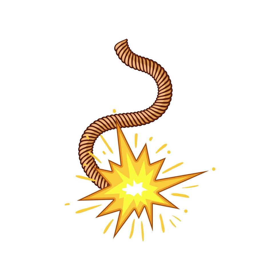 combustion dynamite fuse cartoon illustration vector
