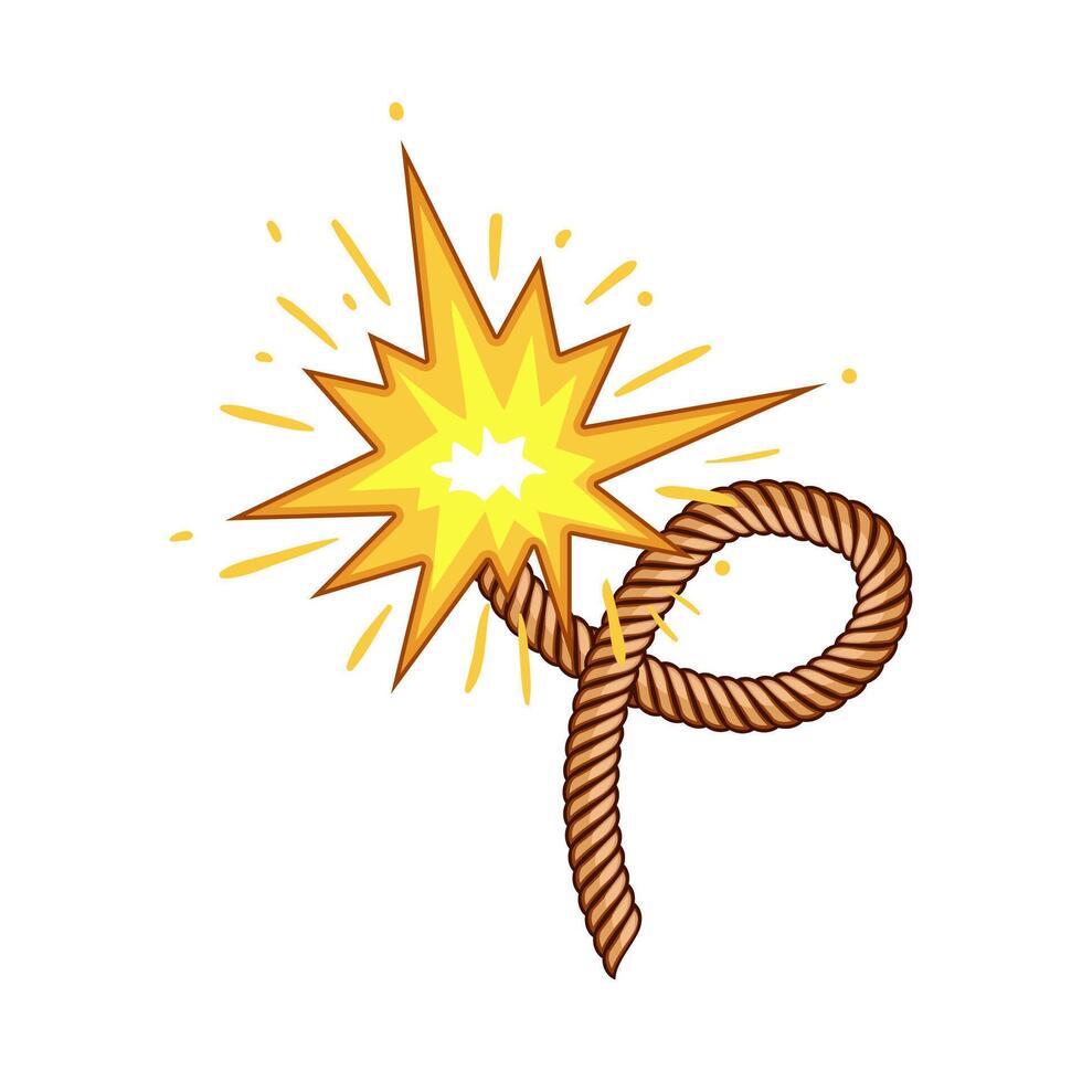 volatile dynamite fuse cartoon illustration vector