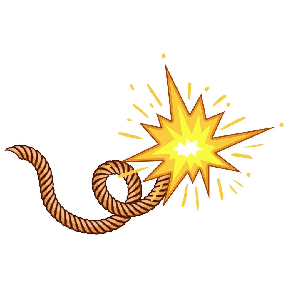 trigger dynamite fuse cartoon illustration vector