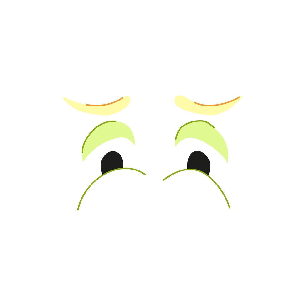 confused eye emotions cartoon illustration vector