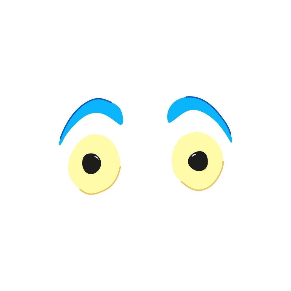 sad eye emotions cartoon illustration vector