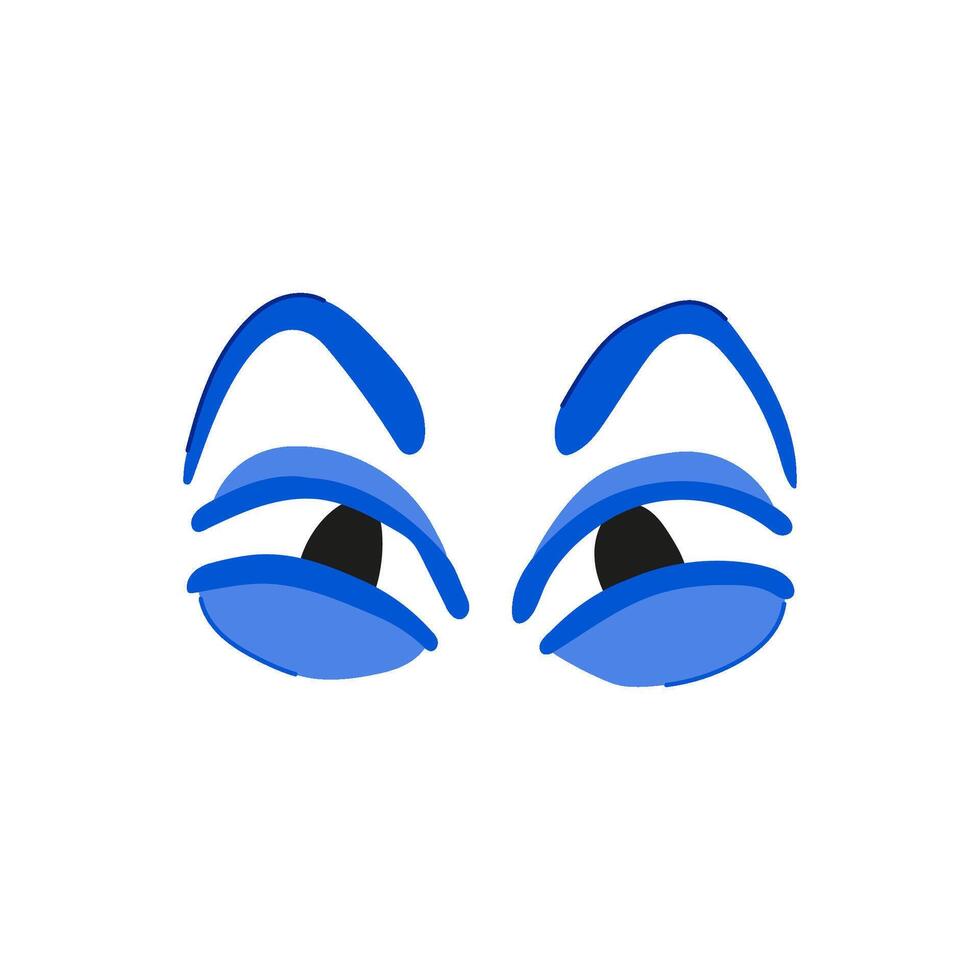 excited eye emotions cartoon illustration vector