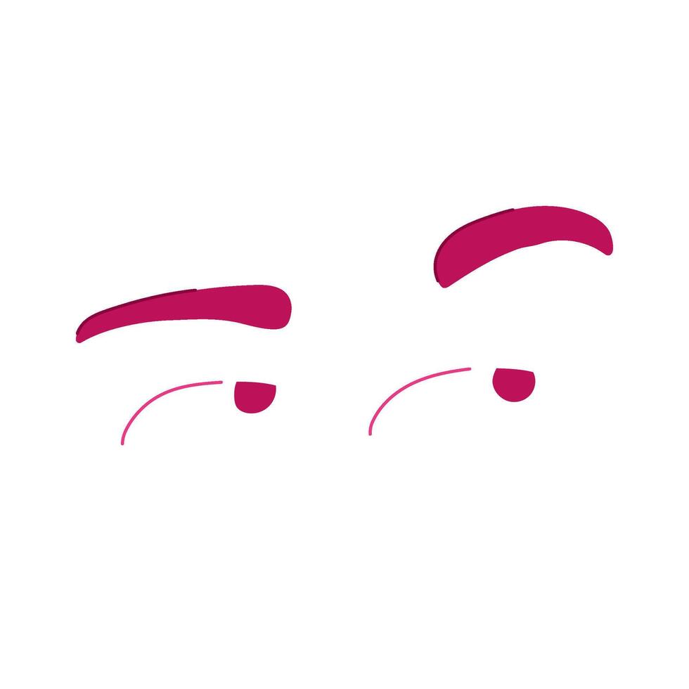 bored eye emotions cartoon illustration vector